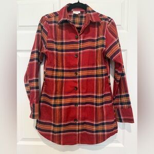 LuLaRoe Abigail Plaid Button-Up Shirt - Red